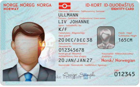 Norway ID Card Template Psd Fake ID Card Norway Fake Template