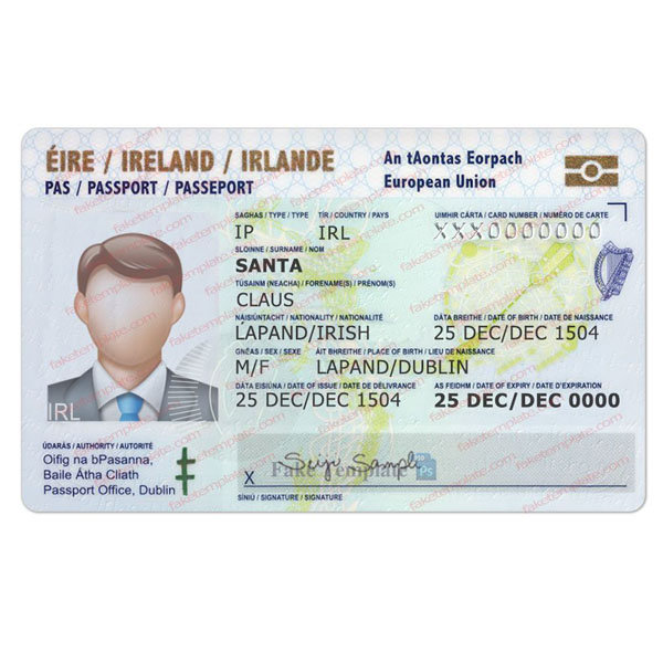 Ireland Id Card Template Psd Id Card In Ireland High Quality