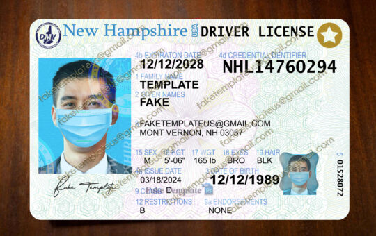 new hampshire drivers license template