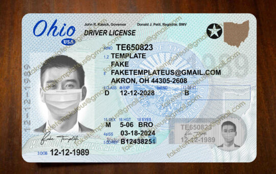 ohio driver license template