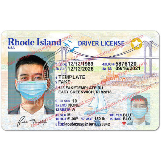 Rhode Island Driver License Template