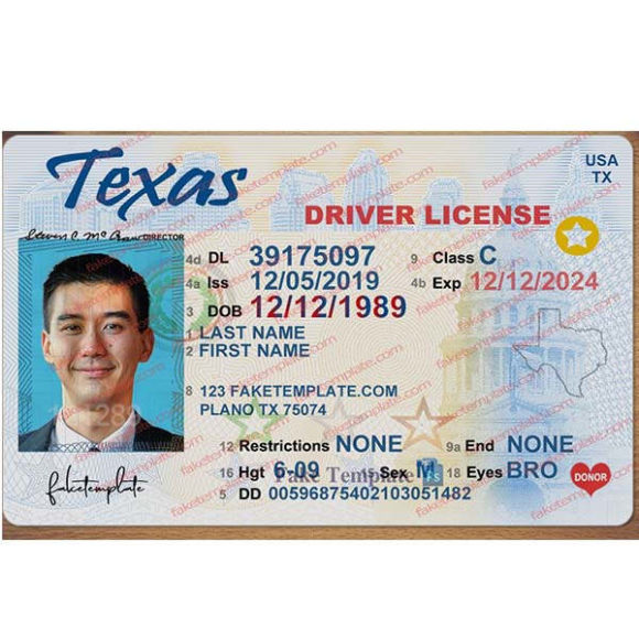 Texas Drivers License Template Psd Free High Quality Fake Template