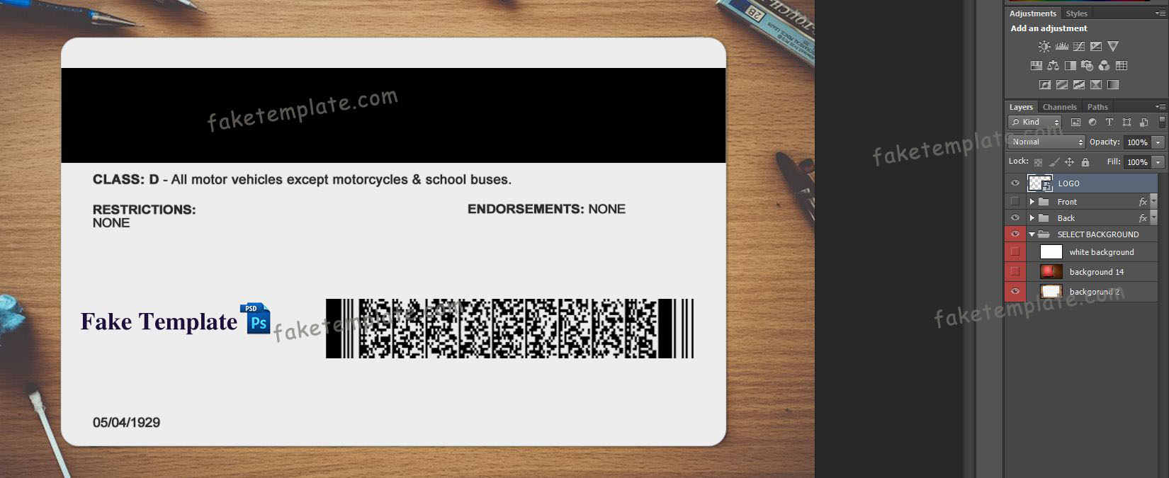vermont-drivers-license-template-03 vermont-drivers-license-back-template-03