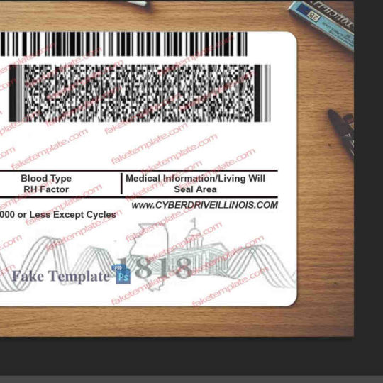 Illinois Driver License Template Psd New - Fake Illinois Driver License
