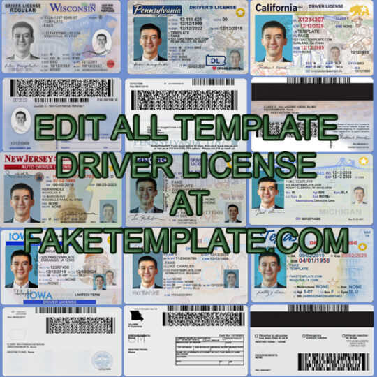 Driver License Template Custom Order