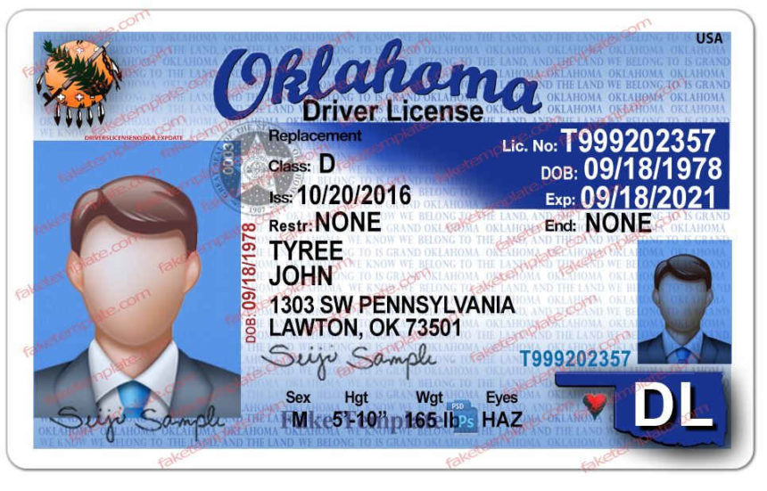 drivers license fake templates