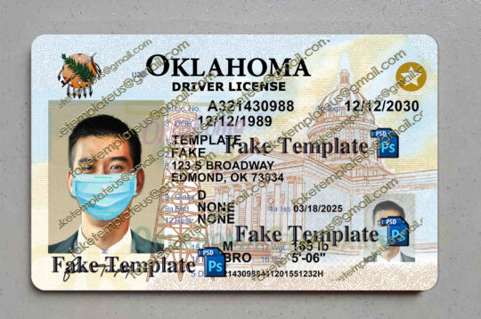oklahoma drivers license template