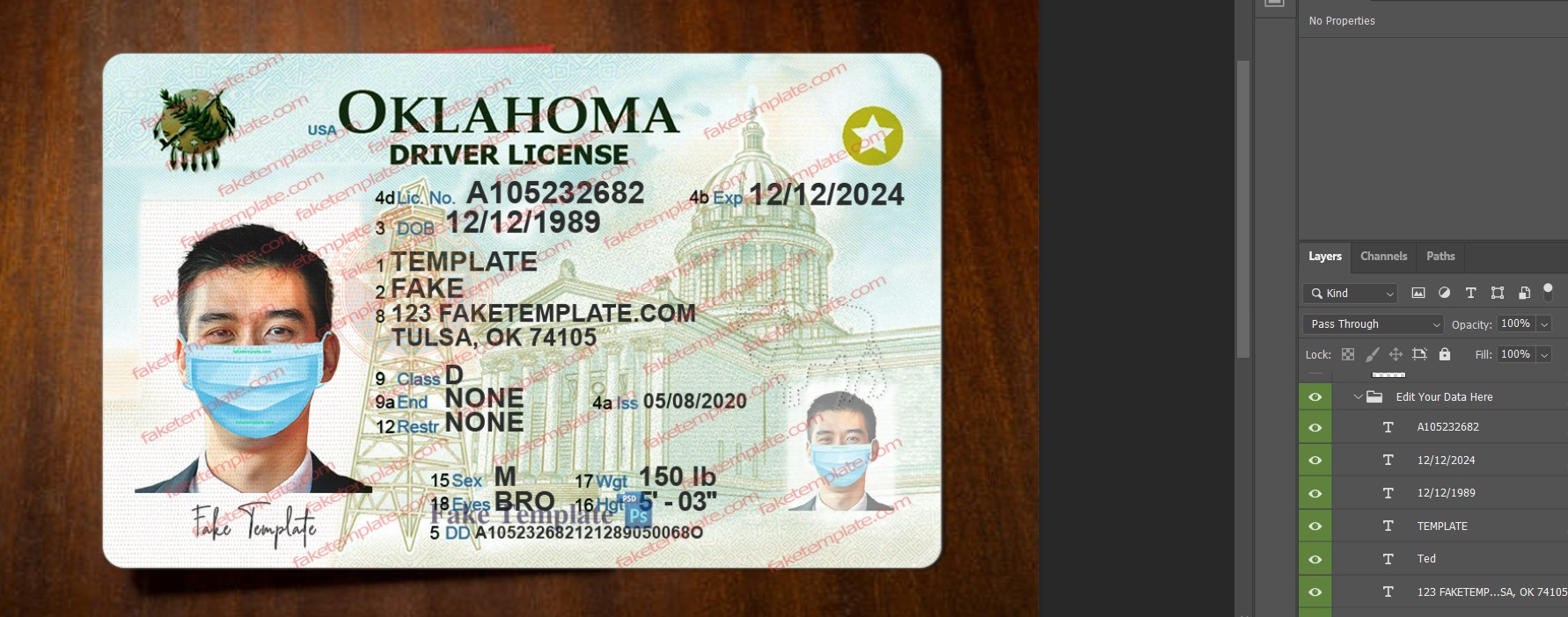 fake oklahoma drivers license