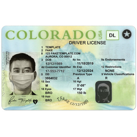 colorado drivers license psd template