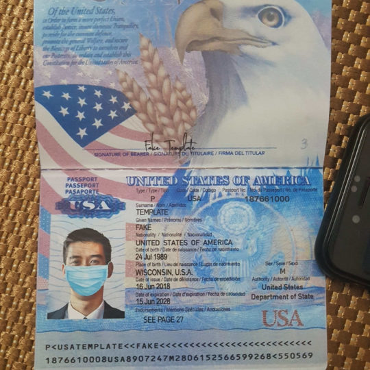 fake passport template