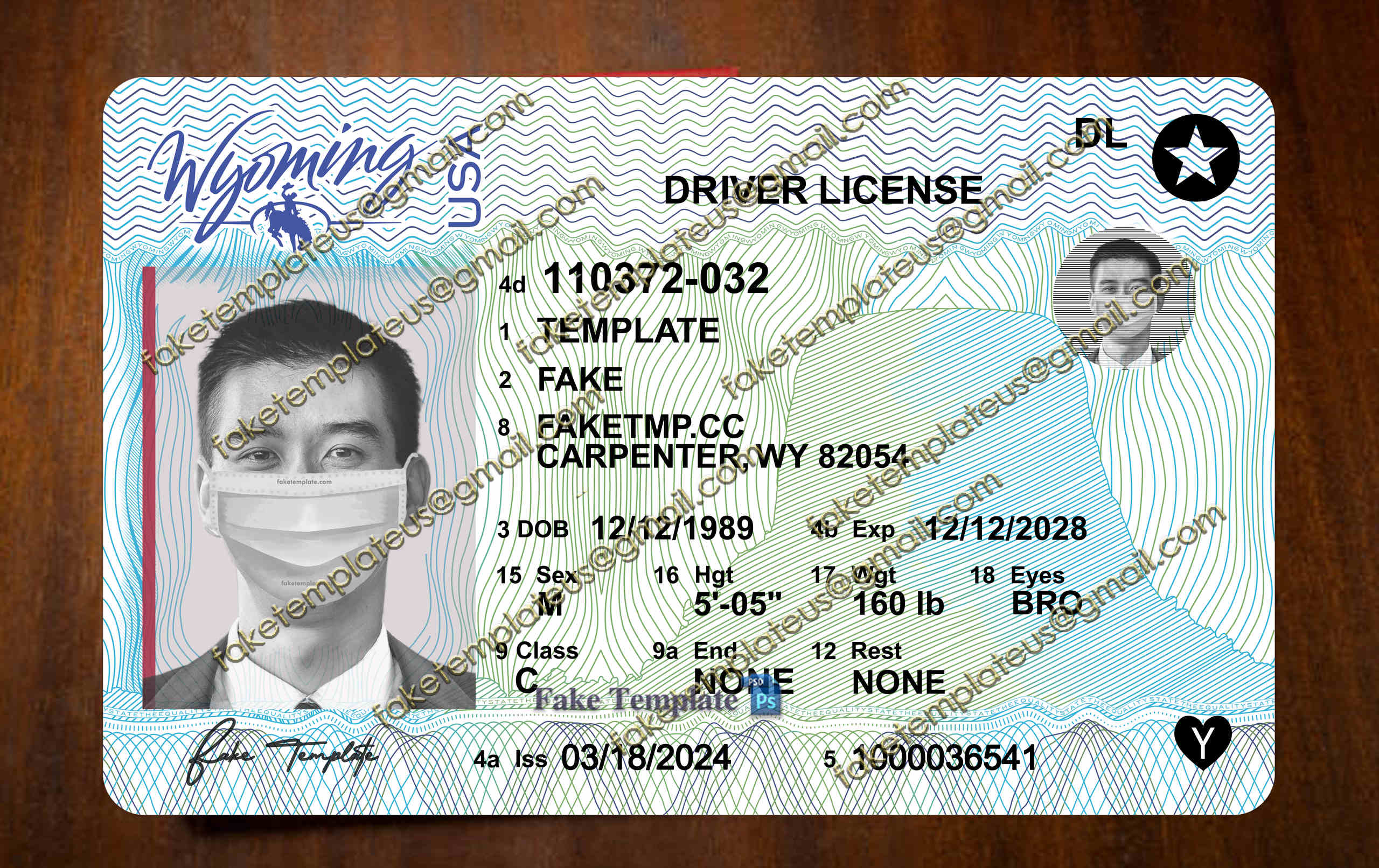 wyoming drivers license template wyoming drivers license template