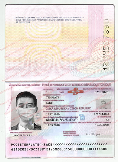 czech passport template psd