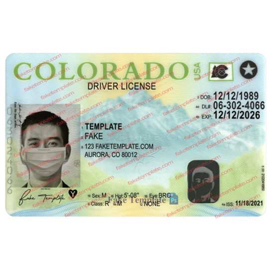 colorado driver license template download