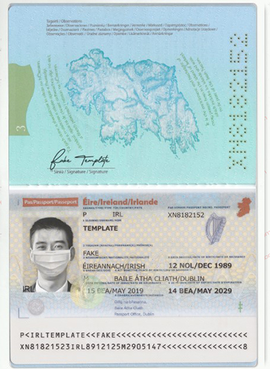 irish passport psd