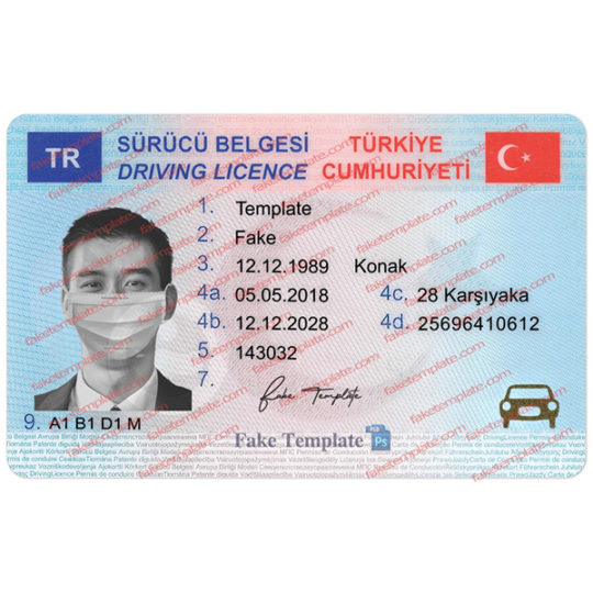 turkish driver license psd