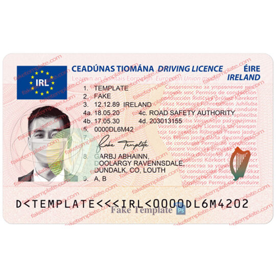 blank ireland driver license