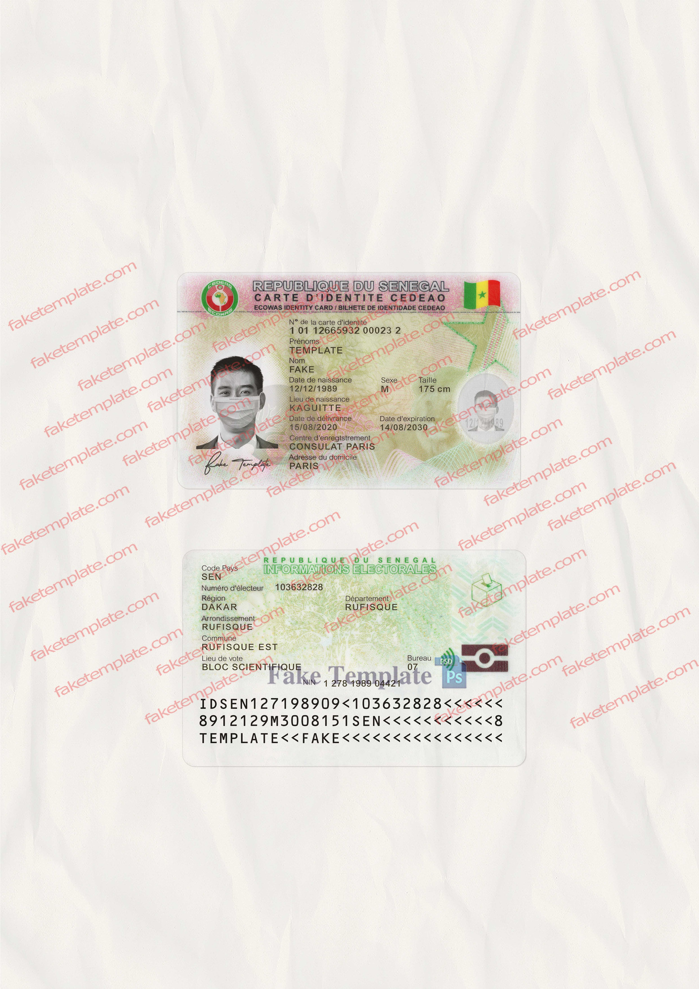 fake senegal id card