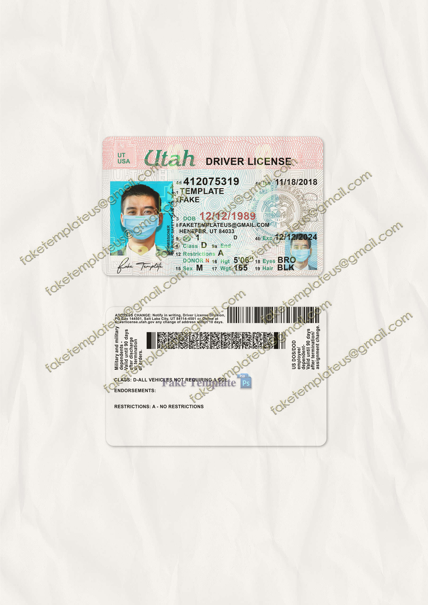 ut driving licence template ut driving licence template