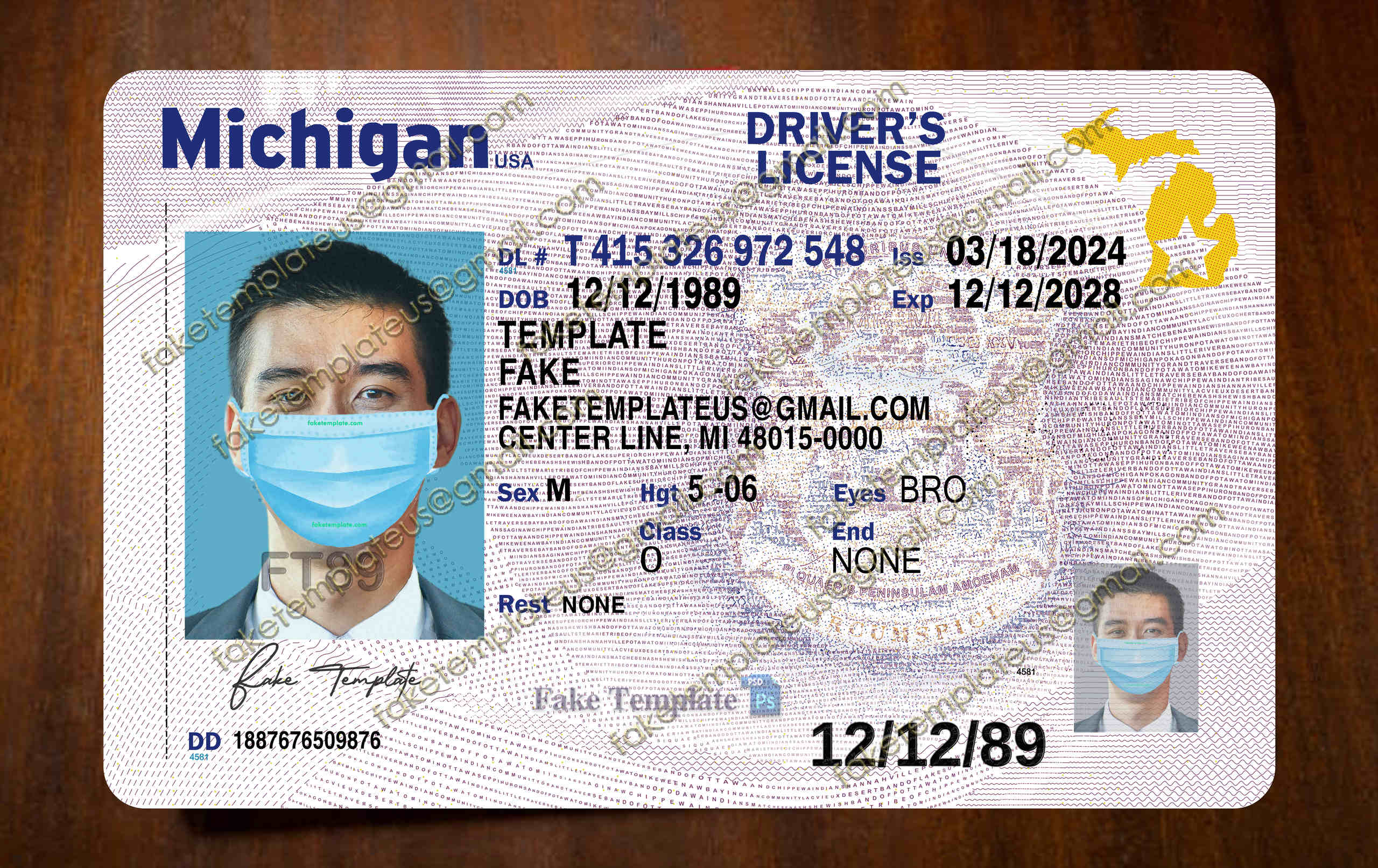 michigan drivers license template michigan drivers license template