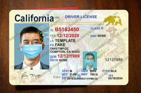 california drivers license template