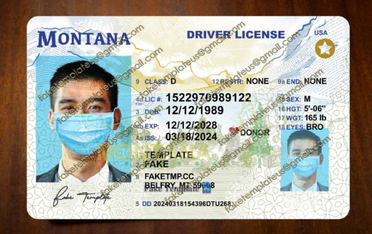 montana drivers license template