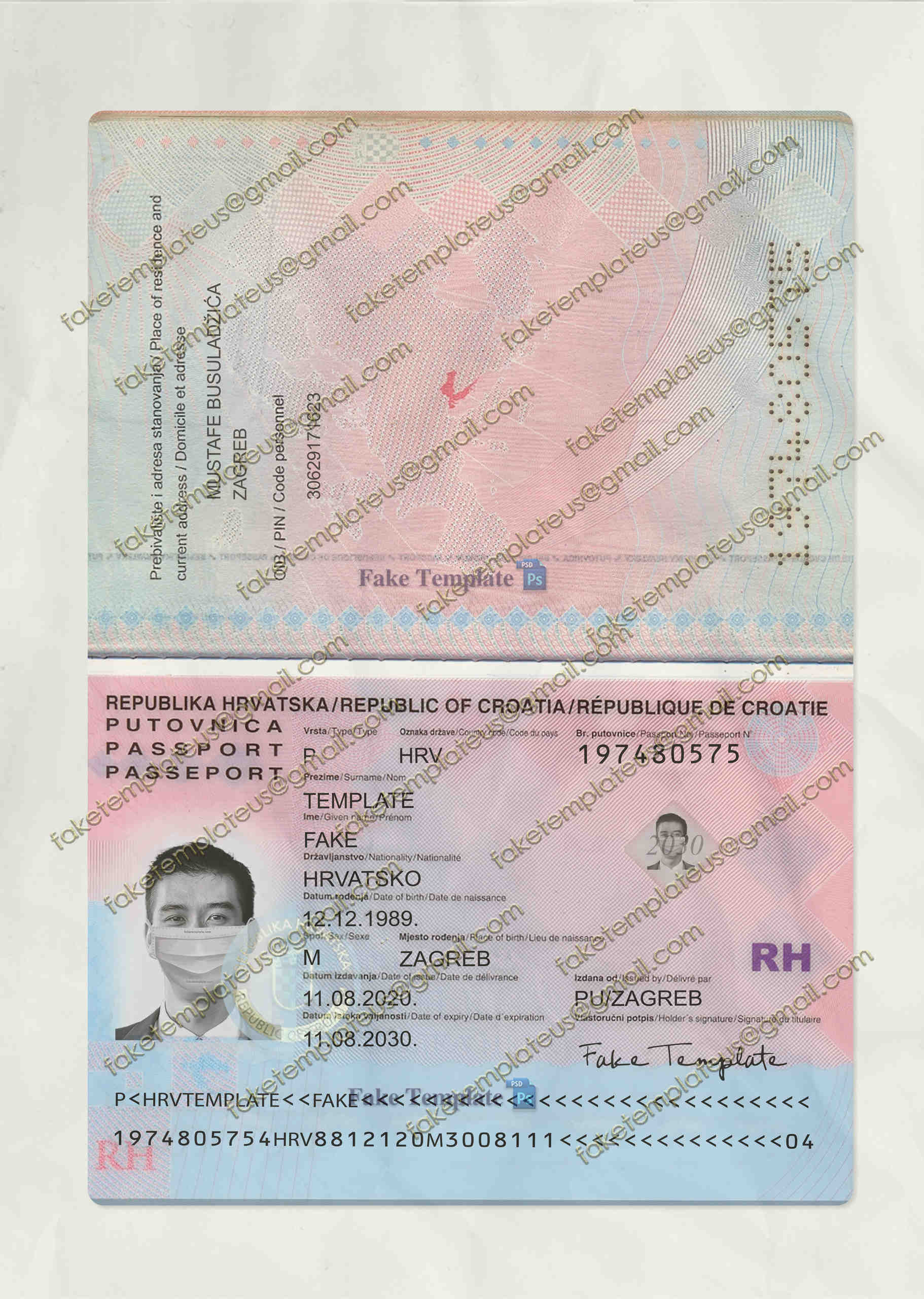editable croatia passport template editable croatia passport template