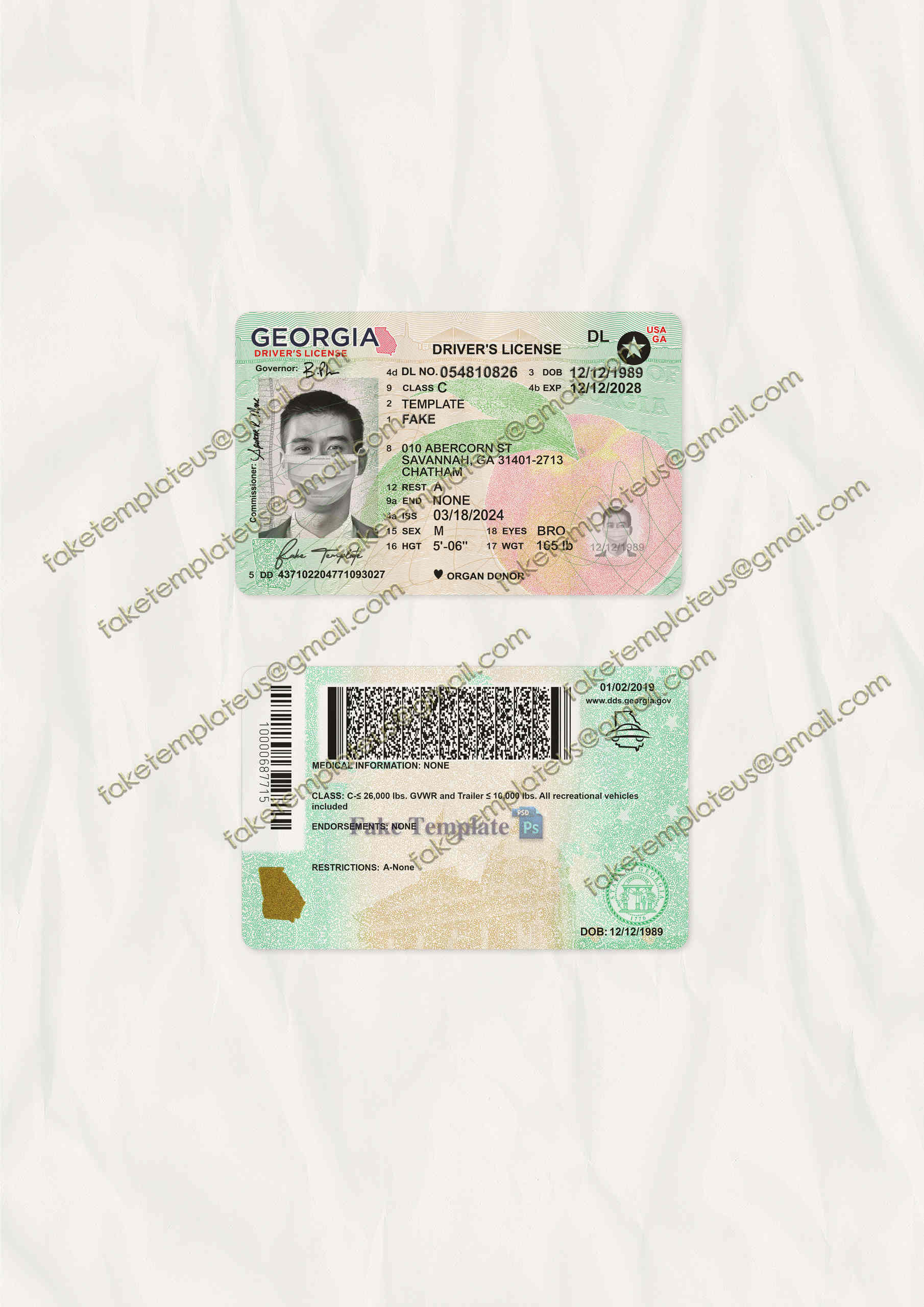 blank georgia drivers license blank georgia drivers license