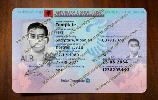 albania id card template