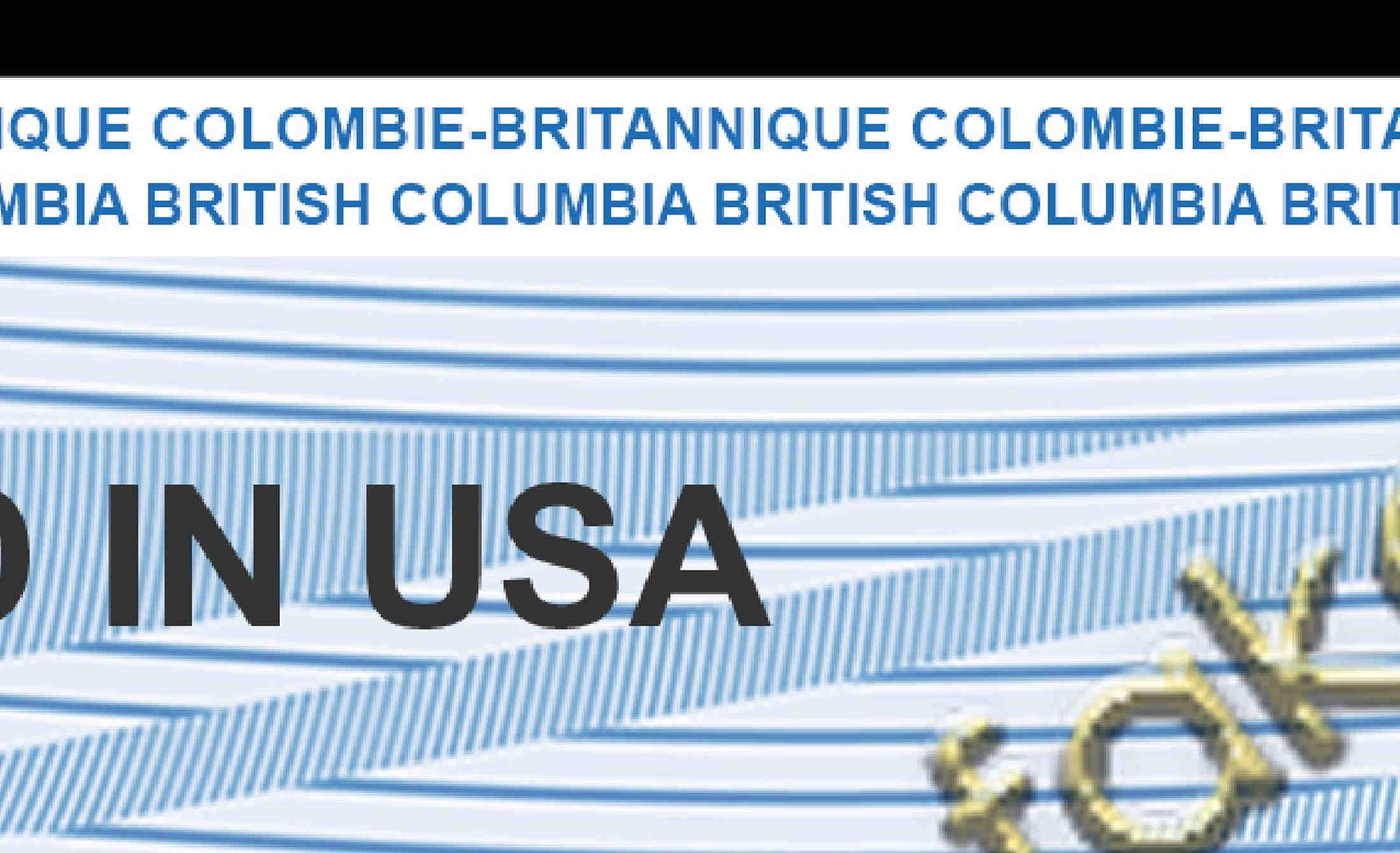 back of british columbia driver license back of british columbia driver license