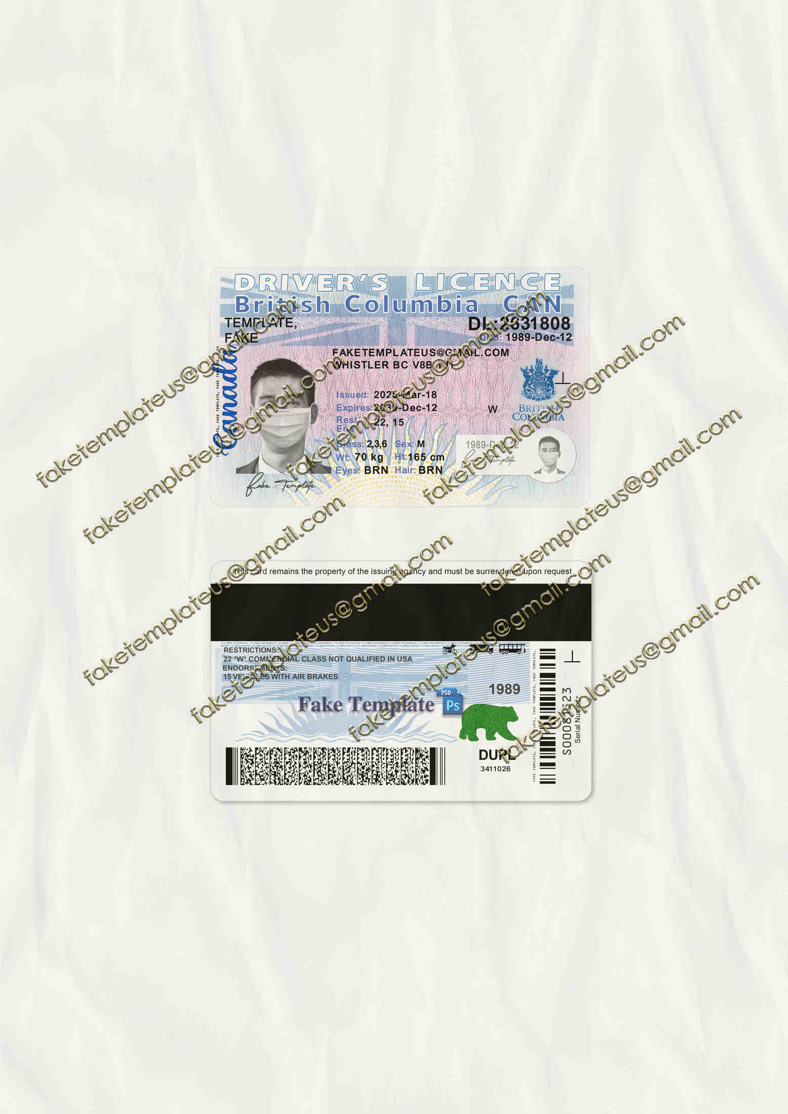 british columbia driving licence psd british columbia driving licence psd
