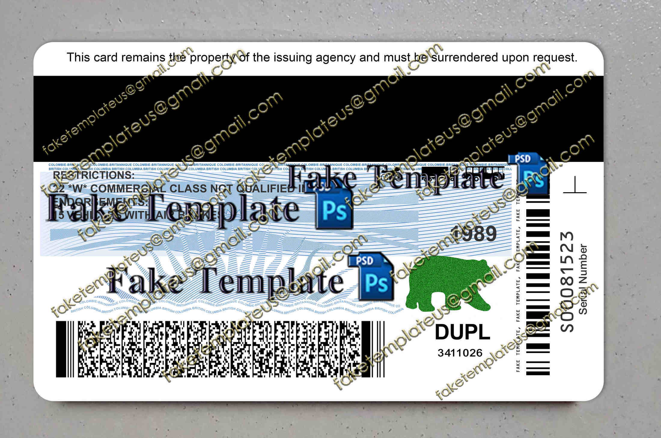 back of british columbia drivers license back of british columbia drivers license
